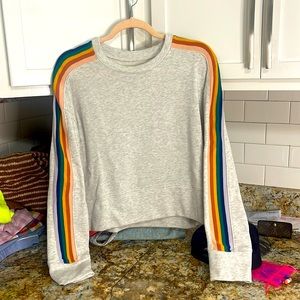 Madewell, Grey Sweatshirt with colorful stripes, size L